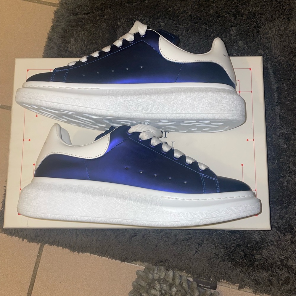 Alexander McQueen blue and white oversized sneakers